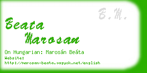 beata marosan business card